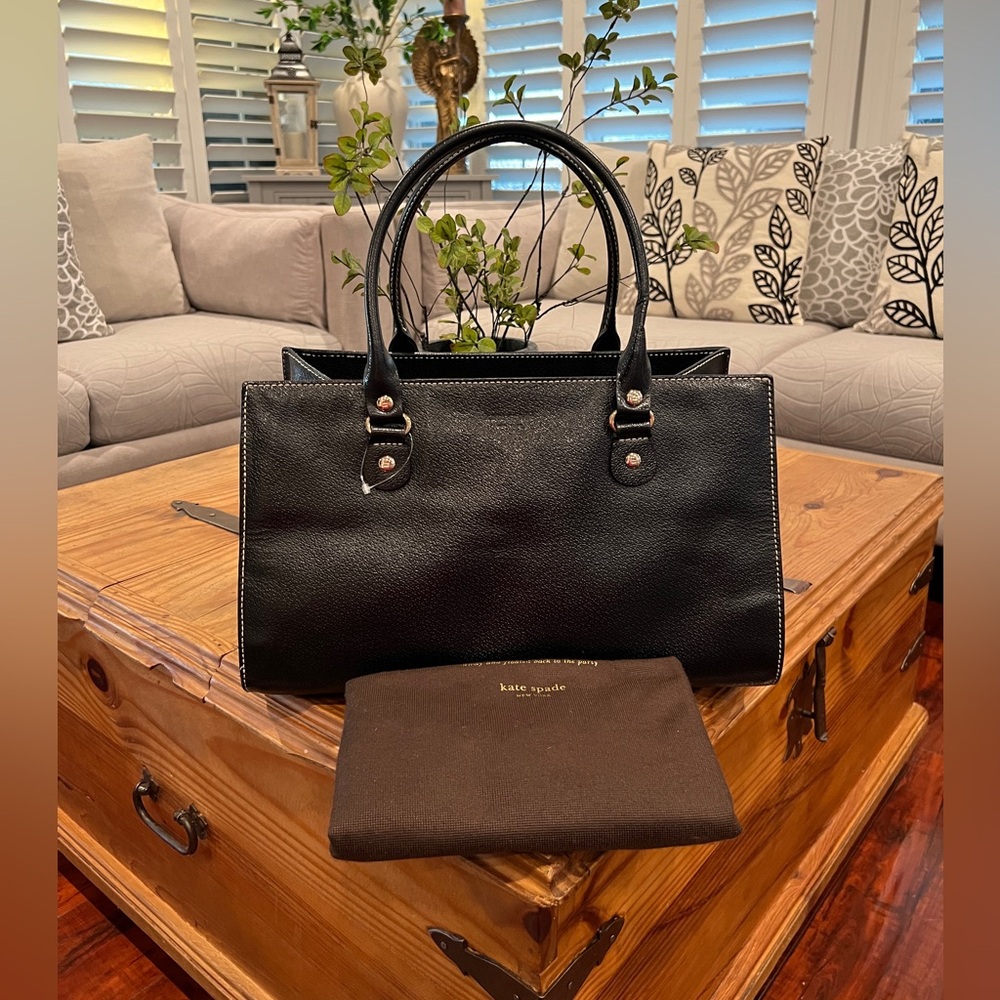 kate spade Black Leather Top-Handle Satchel